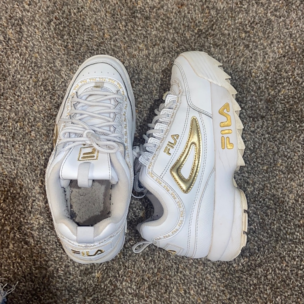 Special edition GOLD Fila disruptor shoes